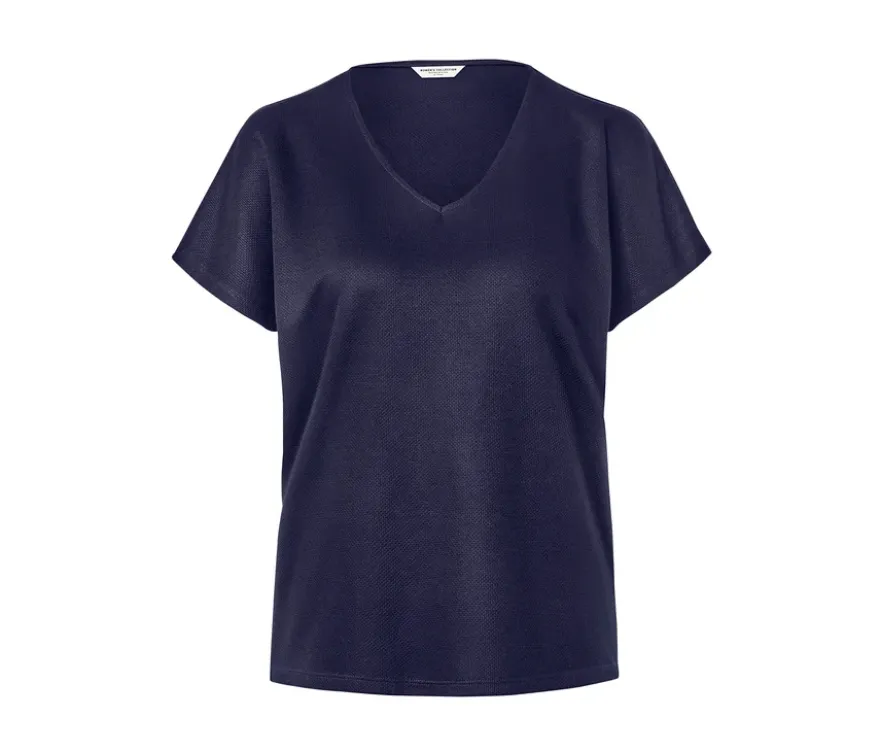 Strukturiertes Shirt, dunkelblau