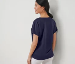 Strukturiertes Shirt, dunkelblau