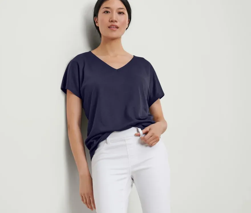 Strukturiertes Shirt, dunkelblau