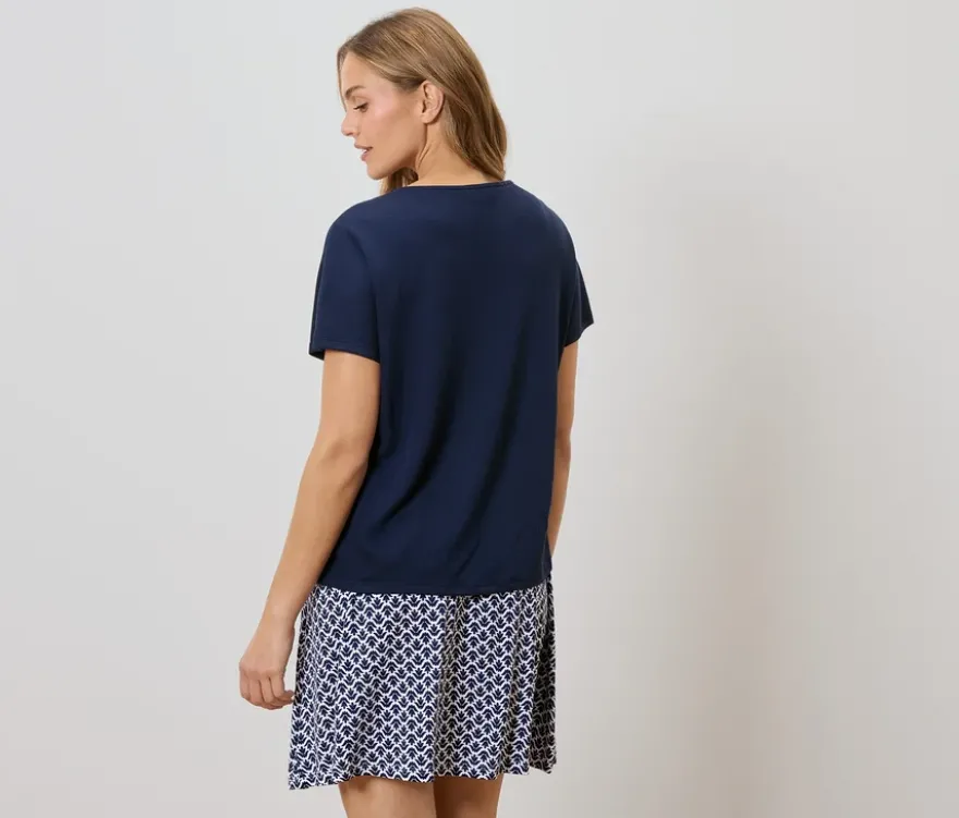 Strukturiertes Shirt, dunkelblau