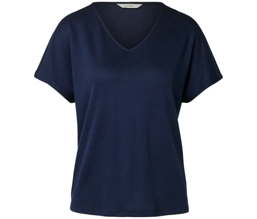 Strukturiertes Shirt, dunkelblau