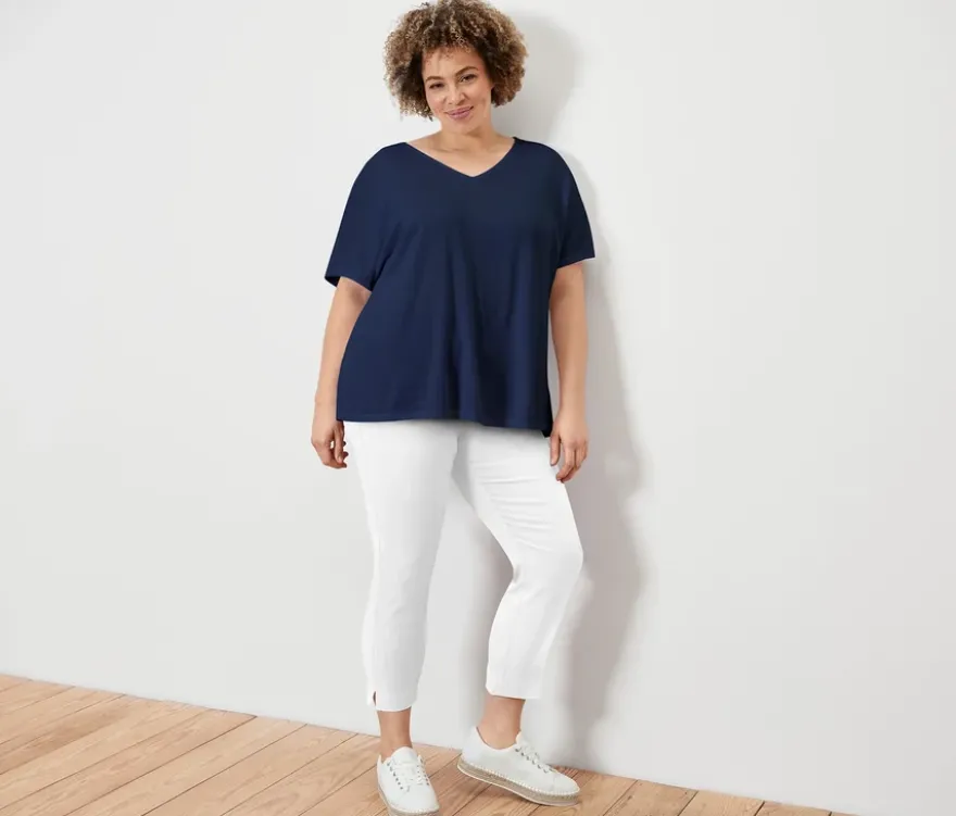 Strukturiertes Shirt, dunkelblau