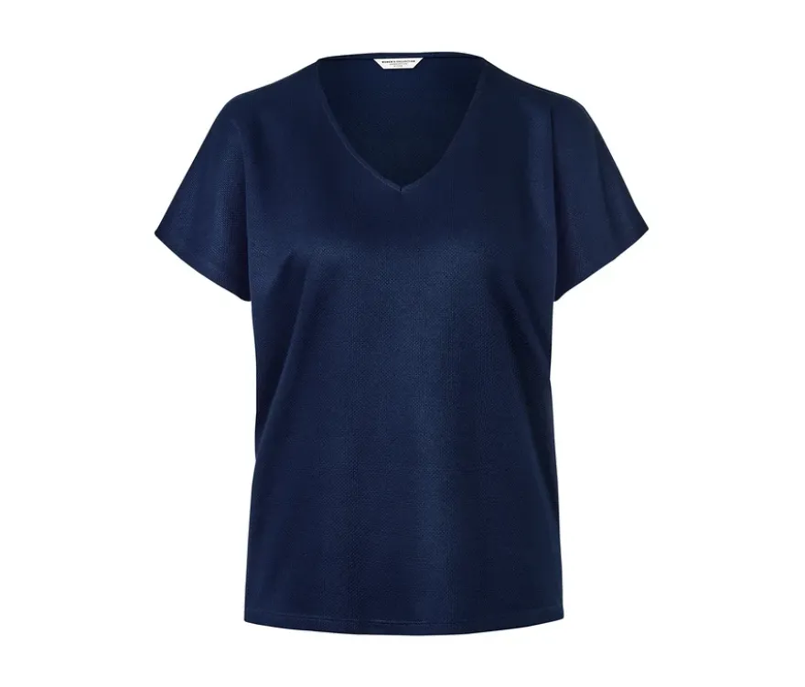 Strukturiertes Shirt, dunkelblau