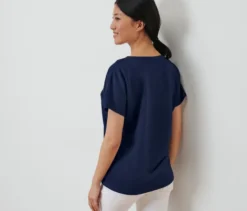 Strukturiertes Shirt, dunkelblau