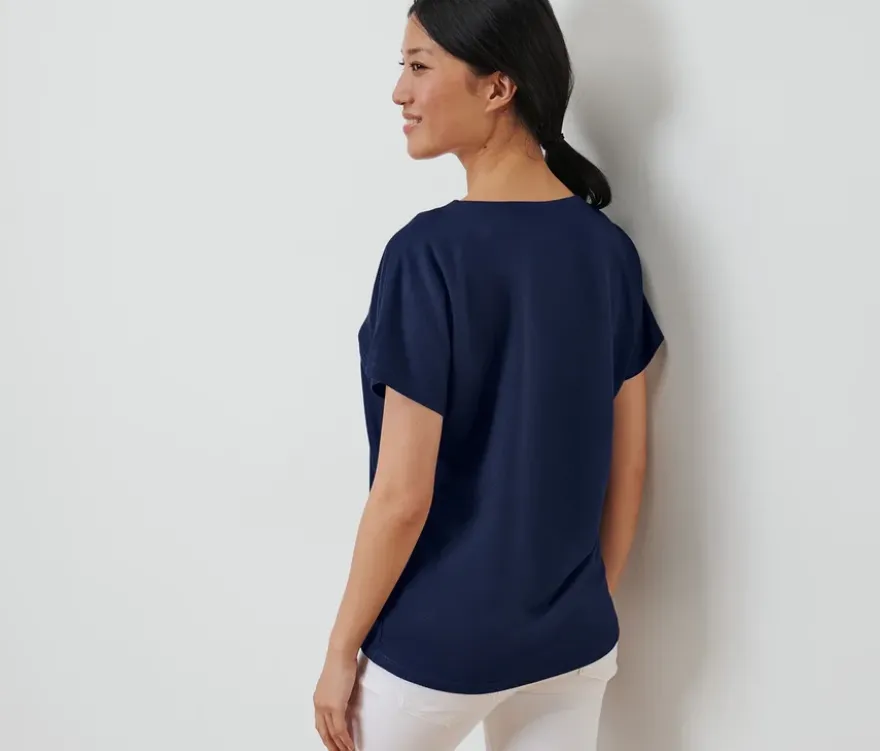 Strukturiertes Shirt, dunkelblau
