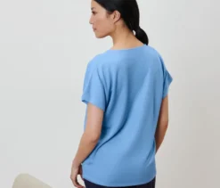 Strukturiertes Shirt, hellblau