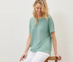 Strukturiertes Shirt, salbei