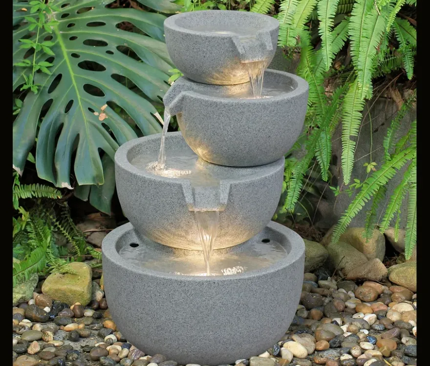 4-stufiger LED-Gartenbrunnen »Rama«