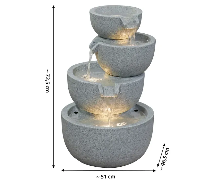 4-stufiger LED-Gartenbrunnen »Rama«