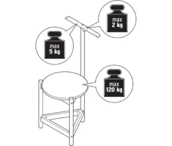 Stummer Diener mit Hocker aus Massivholz