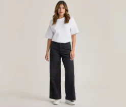 Super Wide Jeans ‒ Fit »Lexi«, black washed denim