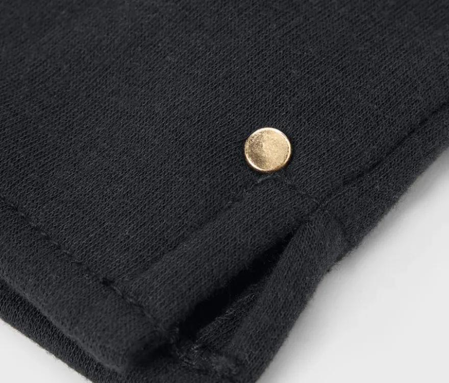 Sweathandschuhe mit Knopfdetail