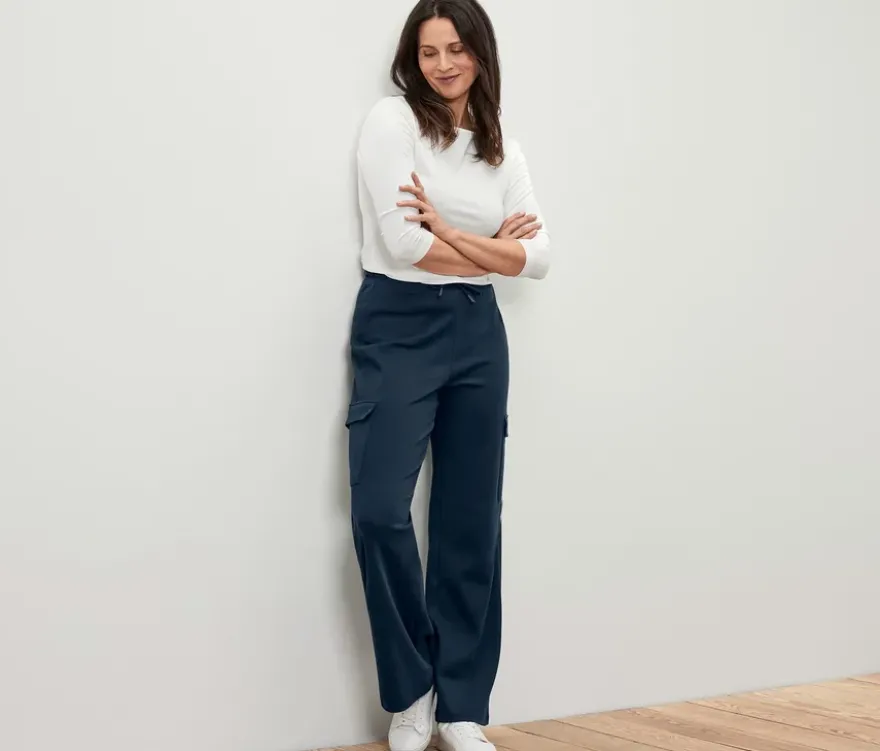 Sweathose mit Cargo-Taschen, dunkelblau