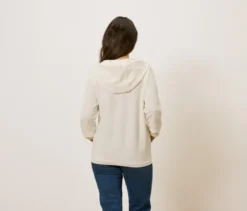 Sweatjacke, cremeweiß