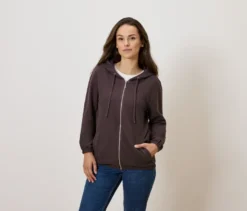 Sweatjacke, dunkelbraun