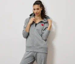Sweatjacke, grau