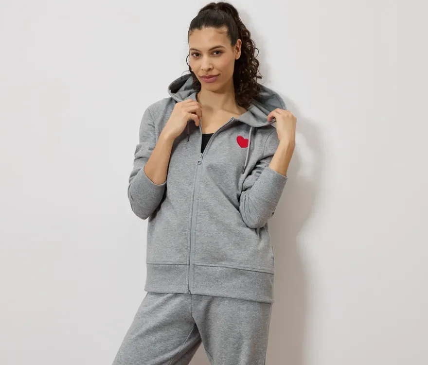 Sweatjacke, grau