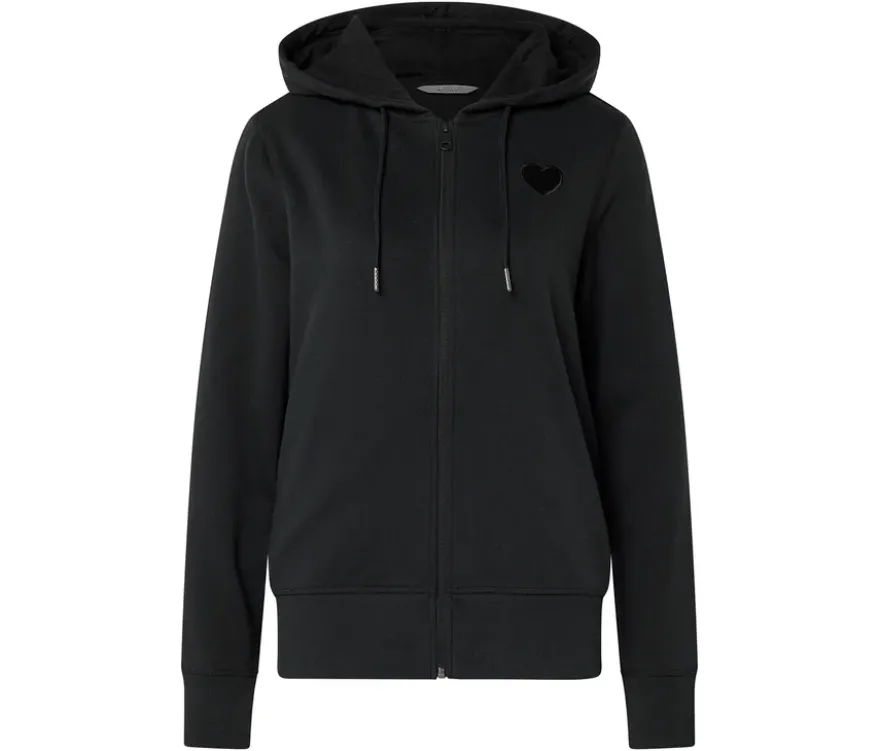 Sweatjacke, schwarz