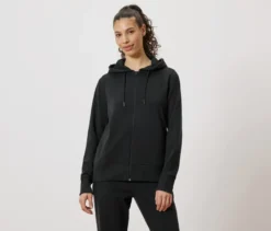 Sweatjacke, schwarz