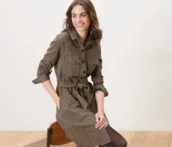 Sweatkleid mit Hahnentritt-Jacquard