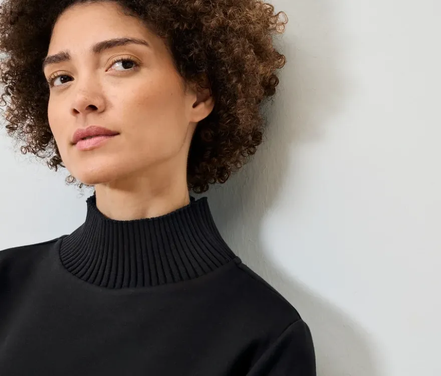 Sweatshirt aus Modal-Mix, schwarz