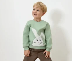 Sweatshirt mit angerauter Innenseite, mint