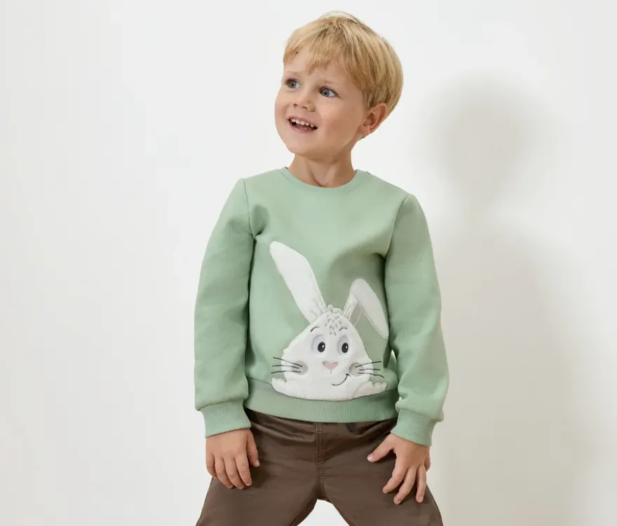 Sweatshirt mit angerauter Innenseite, mint