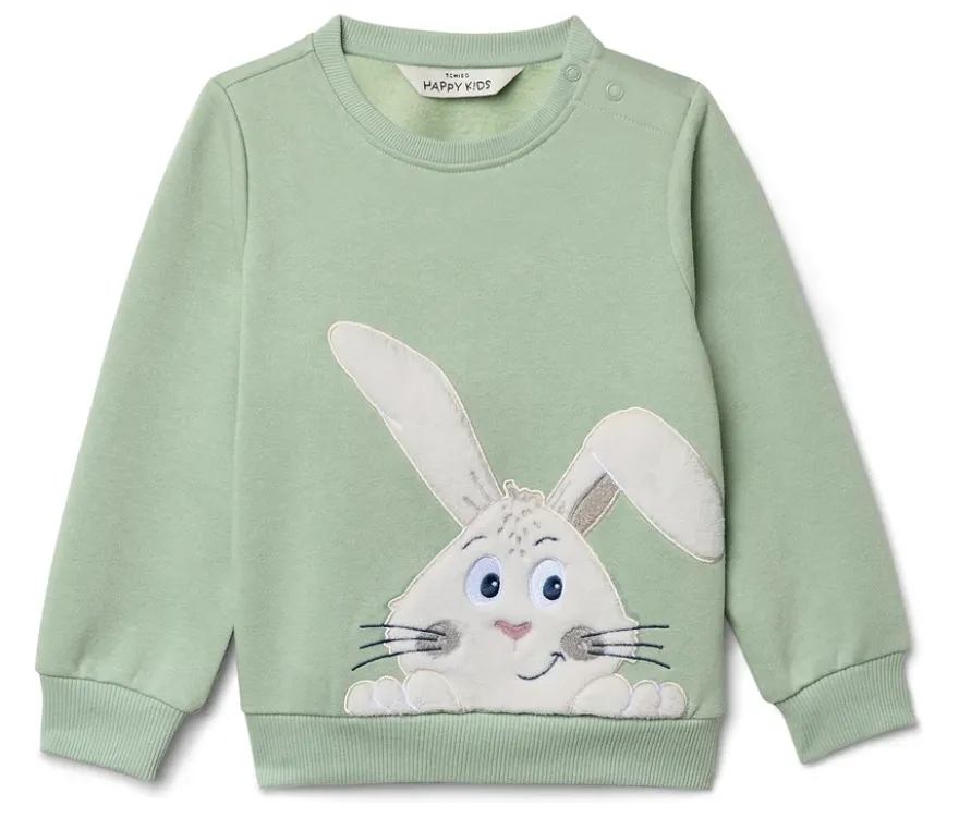 Sweatshirt mit angerauter Innenseite, mint