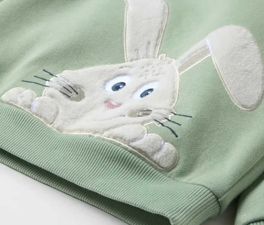 Sweatshirt mit angerauter Innenseite, mint