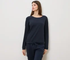 Sweatshirt mit Detail, navy