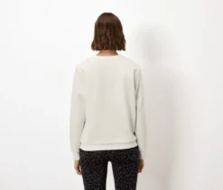 Sweatshirt mit Print, cremeweiß