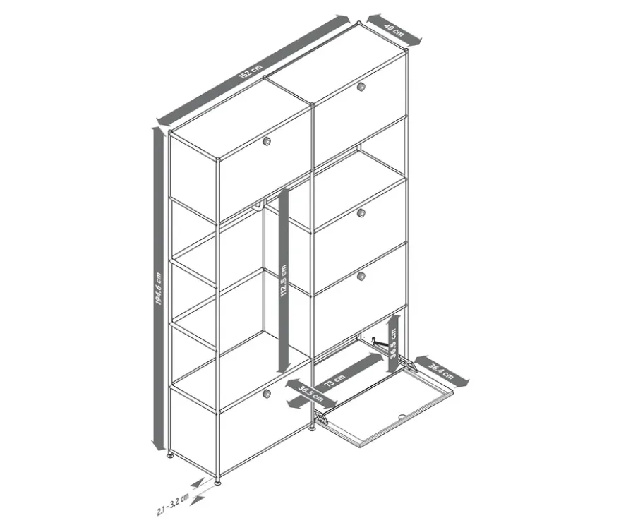 Systemschrank Metall »CN3«, schwarz