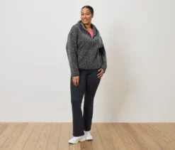 Teddypullover, Leo-Alloverprint anthrazit