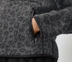 Teddypullover, Leo-Alloverprint anthrazit