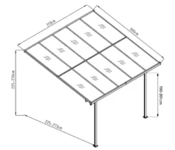 Terrassenüberdachung, Breite ca. 313 cm, anthrazit