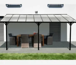Terrassenüberdachung, Breite ca. 556 cm, anthrazit