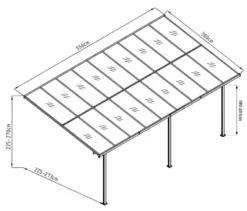 Terrassenüberdachung, Breite ca. 556 cm, anthrazit