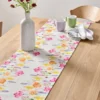 Tischläufer, weiß mit floralem Print