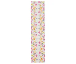 Tischläufer, weiß mit floralem Print