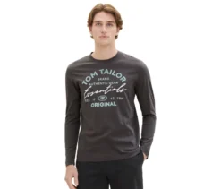 Tom Tailor Longsleeve mit Logo, Dark Shadow