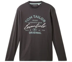 Tom Tailor Longsleeve mit Logo, Dark Shadow
