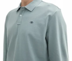 Tom Tailor Longsleeve Piqué Poloshirt, Grey Mint