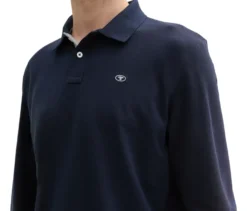 Tom Tailor Longsleeve Piqué Poloshirt, Sky Captain Blue