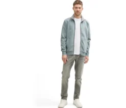Tom Tailor Sweatjacke mit Stehkragen, Grey Mint