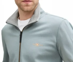 Tom Tailor Sweatjacke mit Stehkragen, Grey Mint