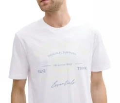 Tom Tailor T-Shirt mit Logo, weiß