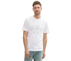 Tom Tailor T-Shirt mit Logo, weiß