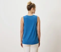 Top mit Falten-Detail, blau
