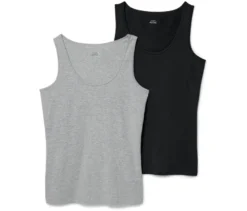 2 Tops, schwarz/grau