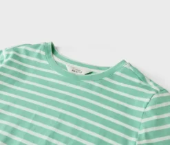 T-Shirt, mint-weiß gestreift